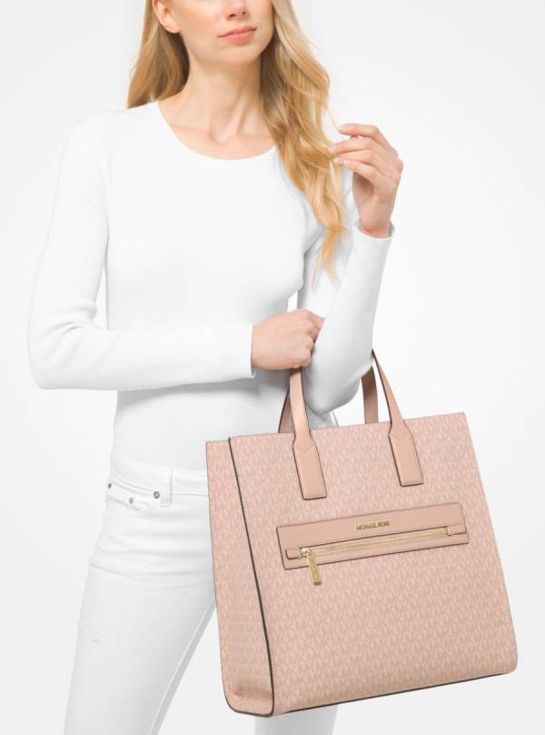 Damske Prenosná Taška Michael Kors Kenly Large Logo Ruzove - Kabelky Michael Kors Levně | NXHFV-6509